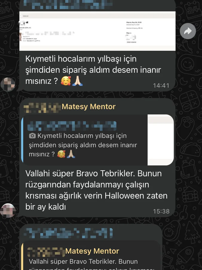 Satıcı mesajı: yılbaşı için şimdiden sipariş aldım