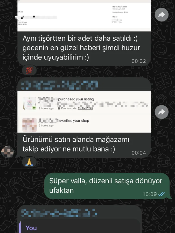 Satıcı mesajı: aynı tişörtten bir adet daha satıldı