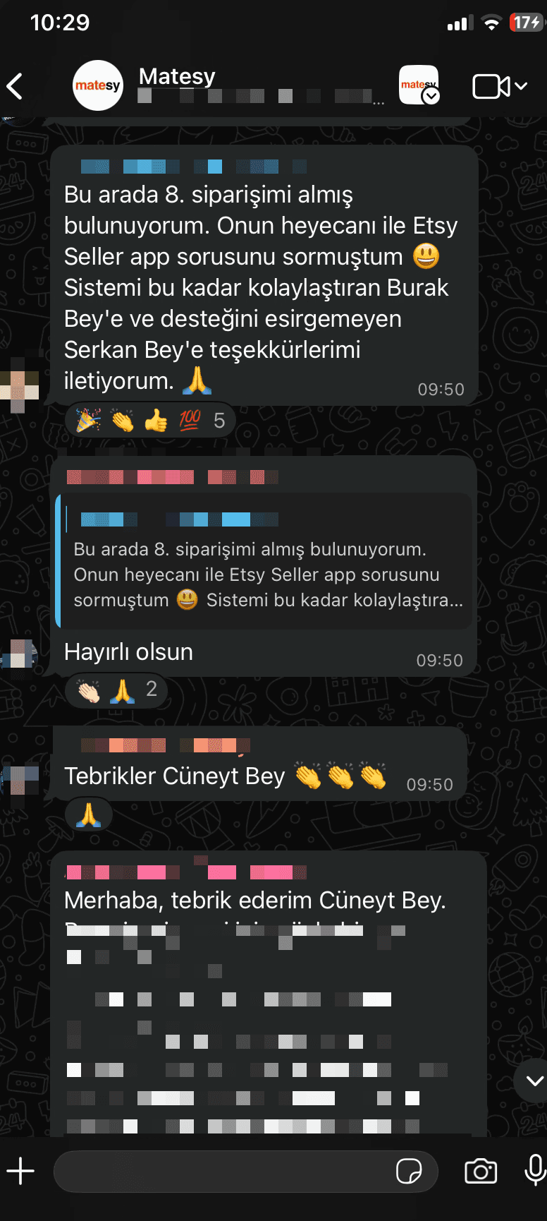Cüneyt'in topluluk mesajı: Bu arada 8. siparişimi almış bulunuyorum